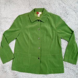 Vintage JM Collection Womens‎ Jacket Green  8 Soft Snap Stretch Lightweight Coat